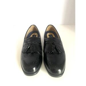 Vintage Bostonian Wingtip Kiltie Tassel Loafers Black Dress Shoes 8.5